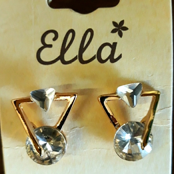 3 For $15 Gold Upside Triangle Earrings - Picture 2 of 4